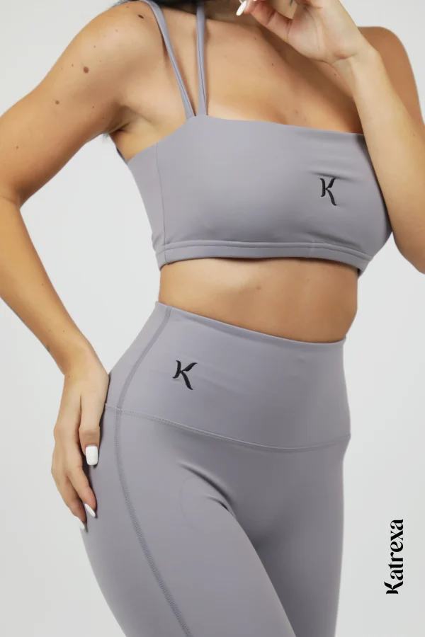 Elegant 2-Piece Gym Wear Set in Grey