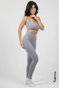 Elegant 2-Piece Gym Wear Set in Grey