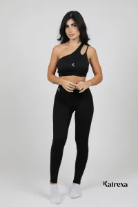 Katrexa Black Seamless Yoga Suit Set (S, M, L)